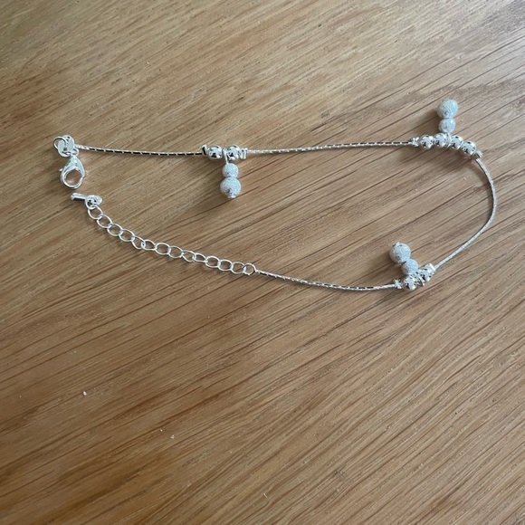 Silver faux beaded anklet - Picture 1 of 6
